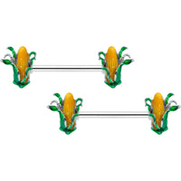 14G 9/16 Corn on the Cob Summer Barbell Nipple Ring Set