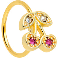 20G 5/16 Clear Purple Gem Gold Tone Very Cherry Nose Hoop