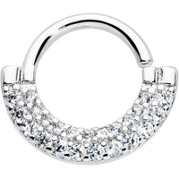 16G 5/16 Clear CZ Gem Double Drama Closure Ring
