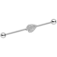 14G Autumn Textured Leaf Industrial Barbell 38mm