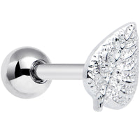 16G 1/4 Autumn Textured Leaf Cartilage Tragus Earring