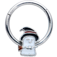 16G 3/8 Witch Hat Ghost Halloween Hinged Segment Ring