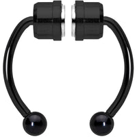 Black Magnetic Septum Ring Horseshoe Non-Pierced Fake Nose Ring