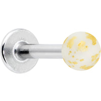 16G 5/16 Matte White Splatter Pattern Labret Monroe Tragus