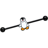 14G Black Baby Penguin Industrial Barbell 38mm