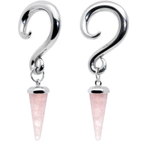 4G Pink Stone Point Spiral Taper Ear Weights