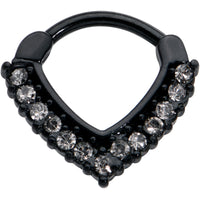 16G 5/16 Clear CZ Gem Black Classic Chevron Cartilage Clicker