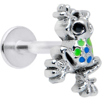 16G 5/16 Black Gem Polka Dot Blue Green Frog Labret Monroe Tragus