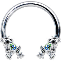 16G 3/8 Black Gem Polka Dot Frogs Horseshoe Circular Barbell