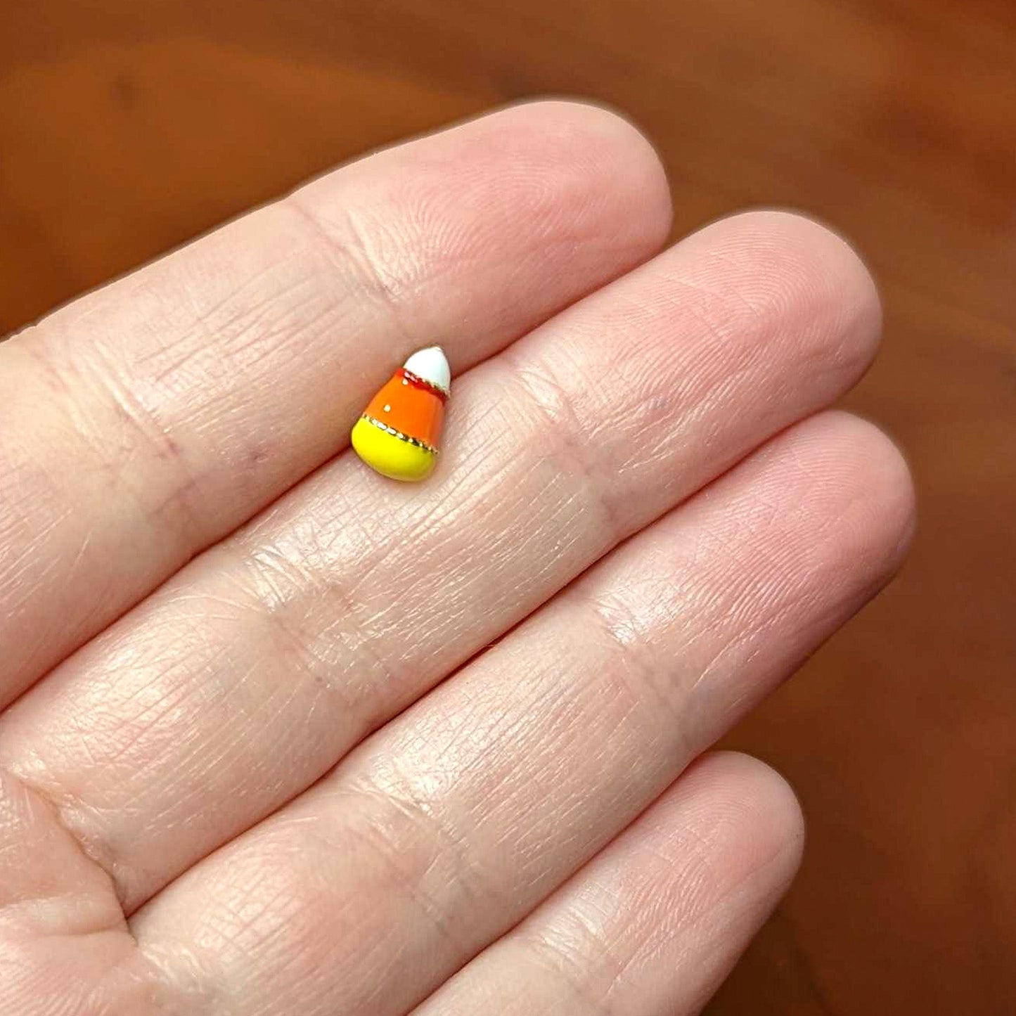 16G 5/16 Gold Tone Candy Corn Halloween Labret Monroe Tragus