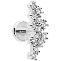 16G 1/4 Clear CZ Gem Texture Arc Internal Thread Labret Tragus