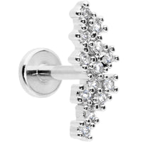 16G 5/16 CZ Gem Texture Arc Internal Thread Labret Monroe Tragus