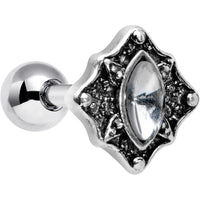 16G 1/4 Clear Gem Rhombus Retro Cartilage Tragus Earring