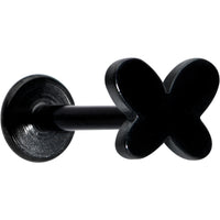 16G 5/16 Black Simple Butterfly Internally Threaded Labret Tragus