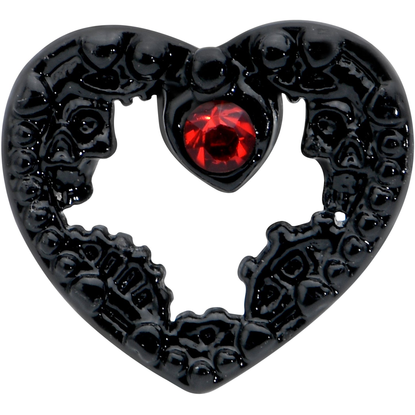 16G 5/16 Red Gem Black Steampunk Skull Labret Monroe Tragus
