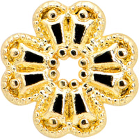 20G 1/4 Yellow Gem Gold Tone Textured Cross Nose Bone