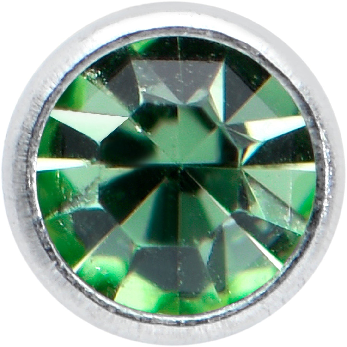 20G 1/4 Green Gem Press Fit L Shape Nose Ring