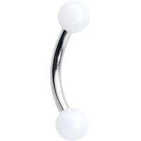 16G 5/16 Matte White Aurora Curved Eyebrow Ring