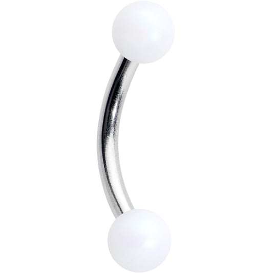 16G 5/16 Matte White Aurora Curved Eyebrow Ring