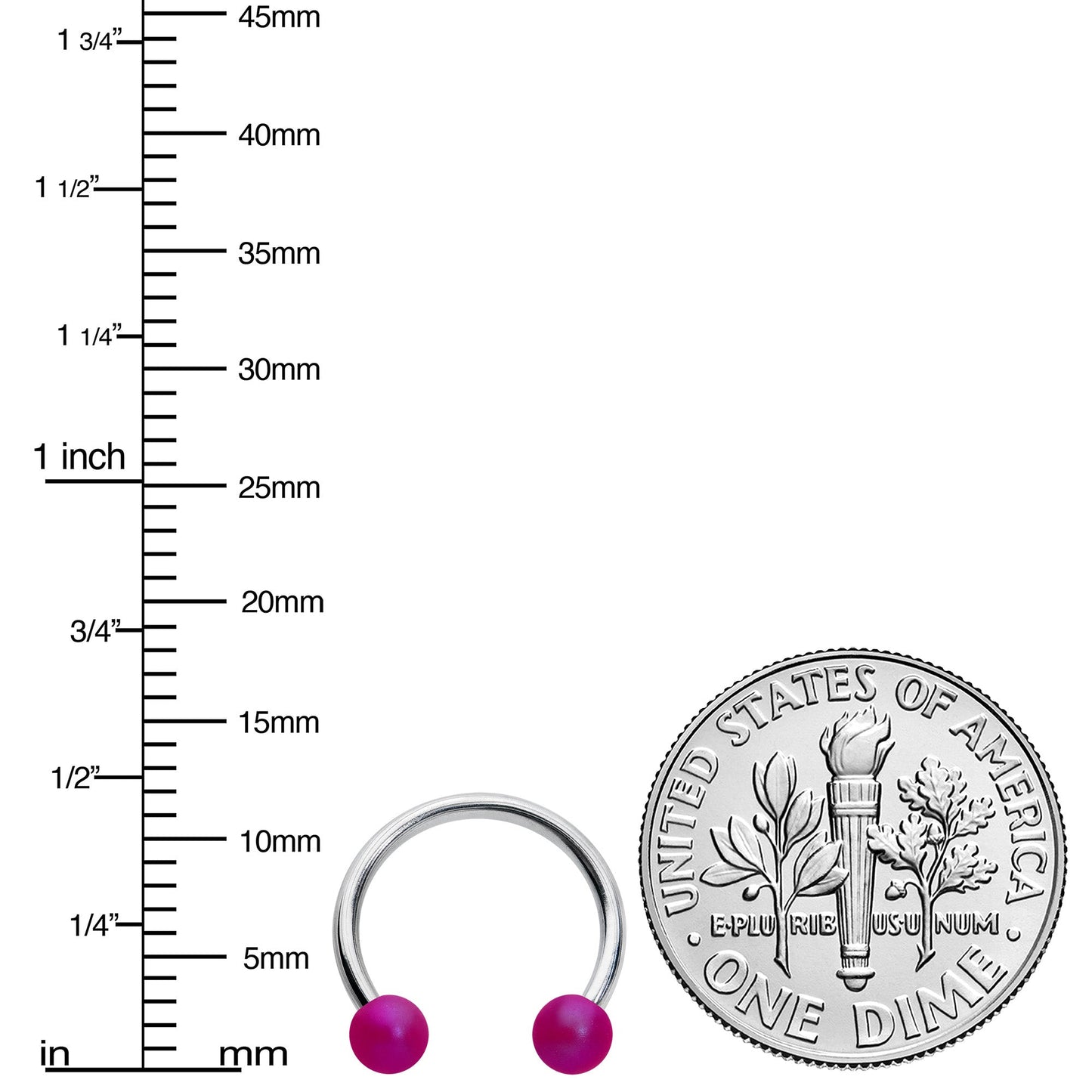 16G 3/8 Matte Purple Aurora Horseshoe Circular Barbell