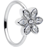 20G 5/16 Clear Gem Fancy Flower Seamless Nose Hoop