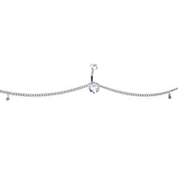 Clear Gem Double Heart Double Mount Belly Ring Belly Chain