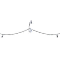 Clear Gem Double Drop Double Mount Belly Ring Belly Chain
