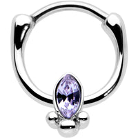 16G 5/16 Purple Gem Deco Oval Cartilage Clicker