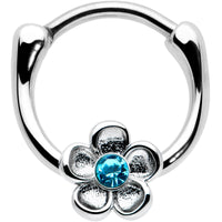 16G 5/16 Blue Gem Sweetheart Flower Cartilage Clicker