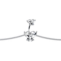 Clear Gem Butterfly Beauties Double Mount Belly Ring Belly Chain