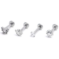 16G 5/16 Clear Gem Butterflies Sun Labret Monroe Tragus Curation Set of 4