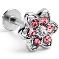 16G 5/16 Pink Radiant Blossom Flower Labret Monroe Tragus