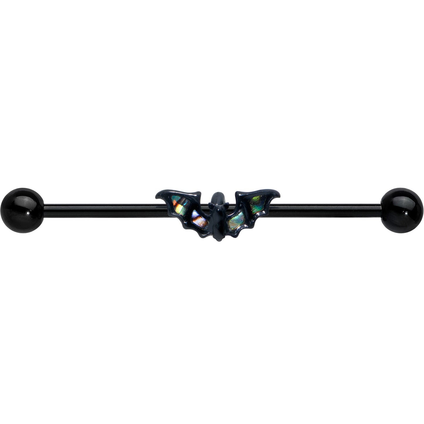 14G Flying Black Bat Industrial Barbell 38mm