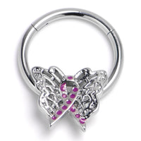 16G 3/8 Butterfly Beauty In Flight Hinged Segment Ring