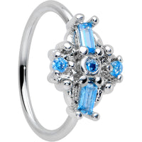 20G 5/16 Blue Gem Opulent Cross Nose Hoop