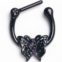 16G 5/16 Black Purple Beauty in Flight Butterfly Cartilage Clicker