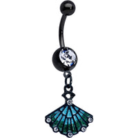Clear Gem Black Serenity Ocean Magic Sea Shell Dangle Belly Ring