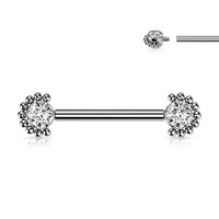 14G CZ Baller ASTM F-136 Implant Grade Titanium Internally Threaded Bridge Barbell