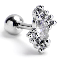 16G 1/4 Clear Gem Firey Drop Cartilage Tragus Earring