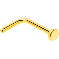 20G 1/4 Gold Tone ASTM F-136 Implant Grade Titanium 2mm Disc L Shape Nose Ring