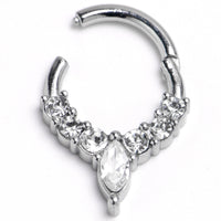 16G 5/16 Front Facing Marquise CZ Precision Hinge Closure Segment Ring
