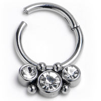16G 5/16 Front Facing CZ Precision Hinge Closure Segment Ring