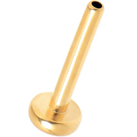 20G 1/4 Gold Tone ASTM F-136 Implant Grade Titanium Threadless Post Only Labret
