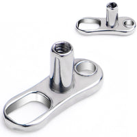 16G 2.5mm Rise 2 Hole Implant Grade Titanium Dermal Anchor Base