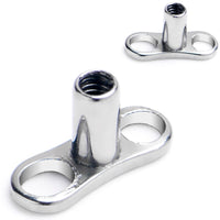 14G 3mm Rise Center Post Implant Grade Titanium Dermal Anchor Base