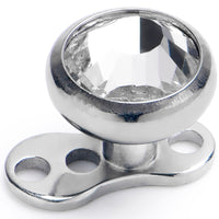 14G 5mm Gem Bezel Top 3 Hole Dermal Implant Grade Titanium Anchor Base