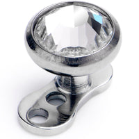 16G 5mm Gem Bezel Top 3 Hole Dermal Implant Grade Titanium Anchor Base