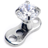 16G 3mm CZ Top 3 Hole Dermal Implant Grade Titanium Anchor Base