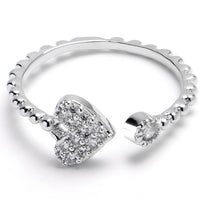 Midi Ring Clear Gem Delicate Sparkle Heart Toe Ring