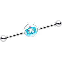14G Loving Blue Whales Industrial Barbell 38mm
